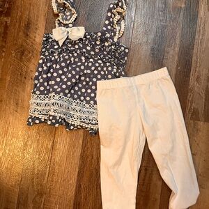 Rare Editions Navy and White Polka Dot Set